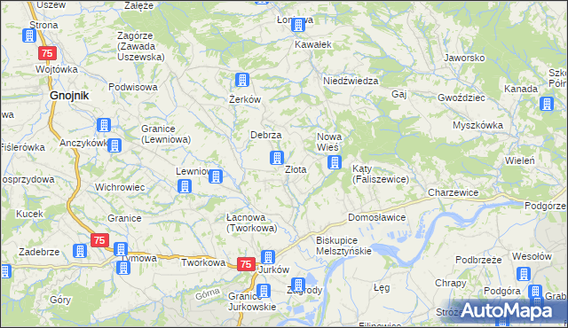 mapa Złota gmina Czchów, Złota gmina Czchów na mapie Targeo