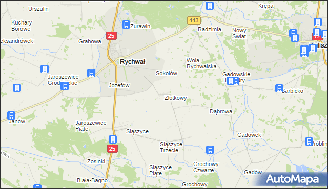 mapa Złotkowy, Złotkowy na mapie Targeo