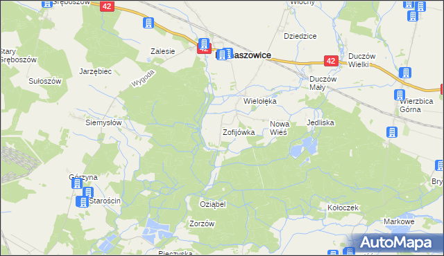 mapa Zofijówka gmina Domaszowice, Zofijówka gmina Domaszowice na mapie Targeo