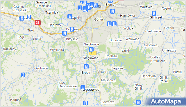 mapa Żółków gmina Jasło, Żółków gmina Jasło na mapie Targeo