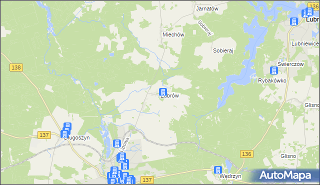 mapa Żubrów, Żubrów na mapie Targeo