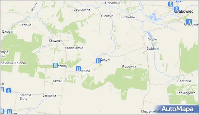 mapa Żuków gmina Miączyn, Żuków gmina Miączyn na mapie Targeo