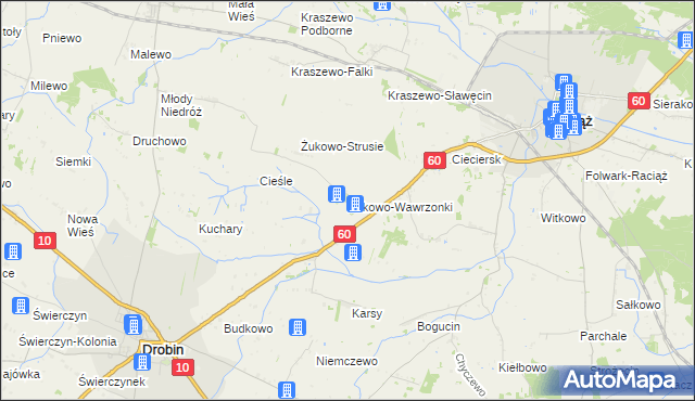 mapa Żukowo-Wawrzonki, Żukowo-Wawrzonki na mapie Targeo