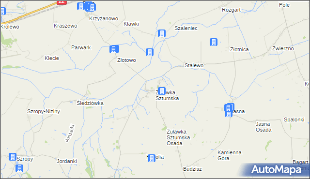 mapa Żuławka Sztumska, Żuławka Sztumska na mapie Targeo