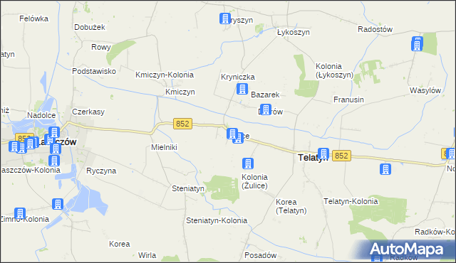 mapa Żulice, Żulice na mapie Targeo