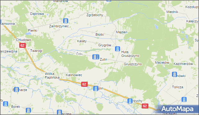 mapa Żulin gmina Stoczek, Żulin gmina Stoczek na mapie Targeo