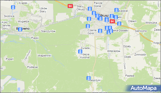 mapa Żurada, Żurada na mapie Targeo