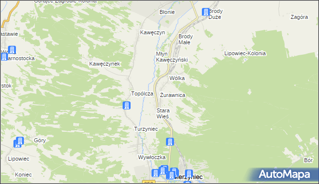 mapa Żurawnica, Żurawnica na mapie Targeo