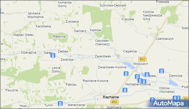 mapa Zwiartówek, Zwiartówek na mapie Targeo