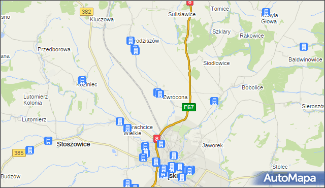 mapa Zwrócona, Zwrócona na mapie Targeo