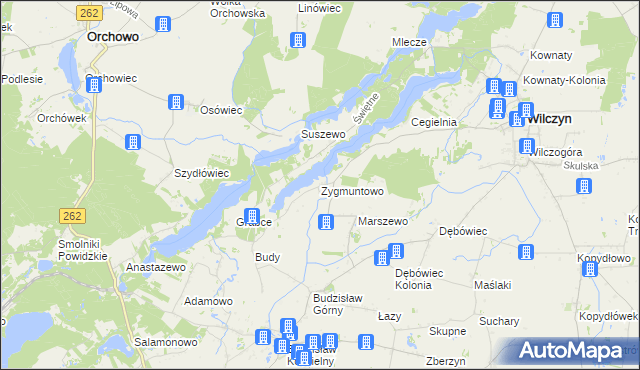 mapa Zygmuntowo gmina Wilczyn, Zygmuntowo gmina Wilczyn na mapie Targeo