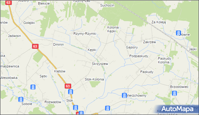 mapa Żyłki, Żyłki na mapie Targeo