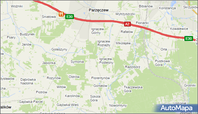 mapa Ignacew Podleśny, Ignacew Podleśny na mapie Targeo