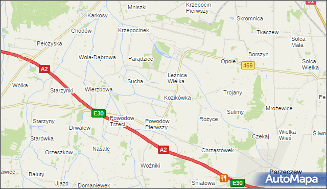 mapa Kozikówka, Kozikówka na mapie Targeo