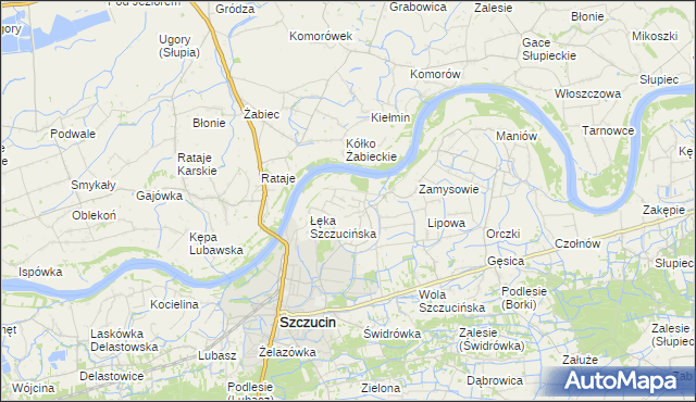 mapa Łęka Żabiecka, Łęka Żabiecka na mapie Targeo