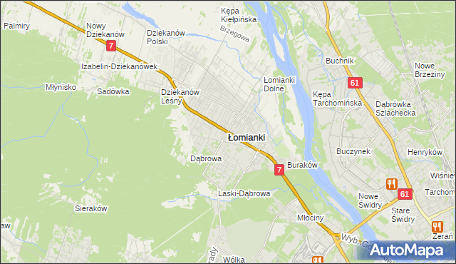mapa Łomianki, Łomianki na mapie Targeo