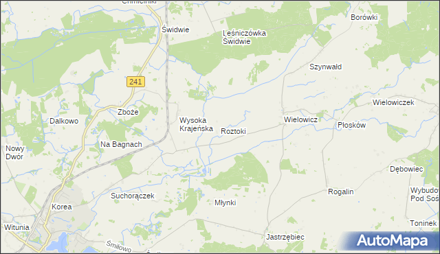 mapa Roztoki gmina Sośno, Roztoki gmina Sośno na mapie Targeo