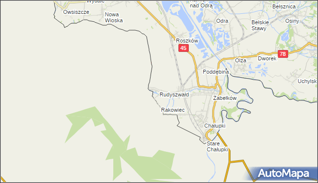 mapa Rudyszwałd, Rudyszwałd na mapie Targeo