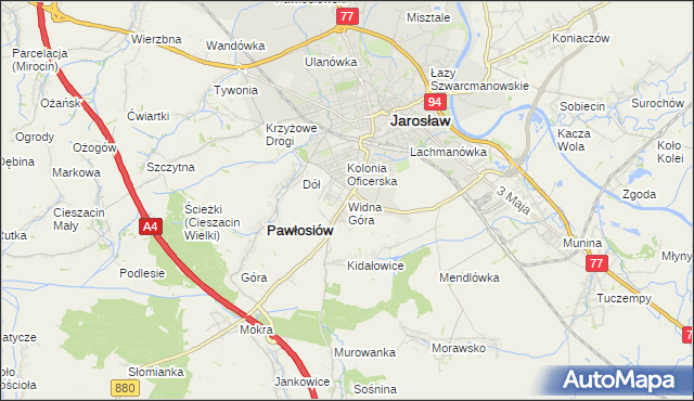 mapa Widna Góra, Widna Góra na mapie Targeo