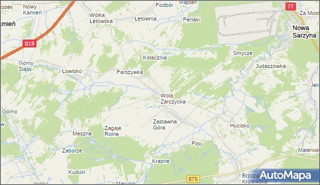 mapa Wola Zarczycka, Wola Zarczycka na mapie Targeo