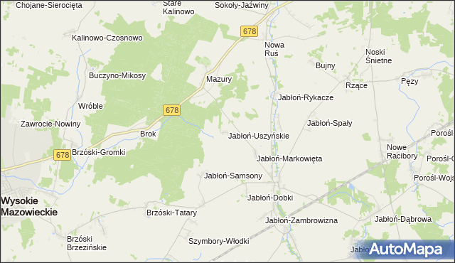 mapa Jabłoń-Uszyńskie, Jabłoń-Uszyńskie na mapie Targeo