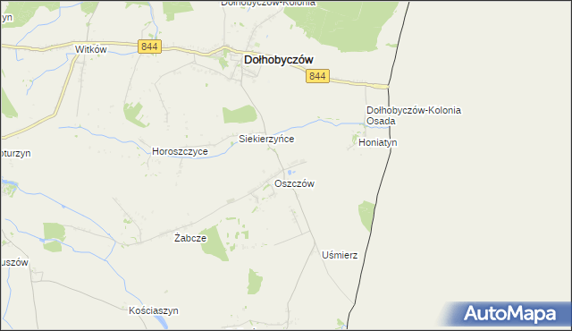 mapa Oszczów-Kolonia, Oszczów-Kolonia na mapie Targeo