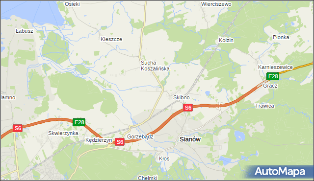 mapa Skibienko, Skibienko na mapie Targeo