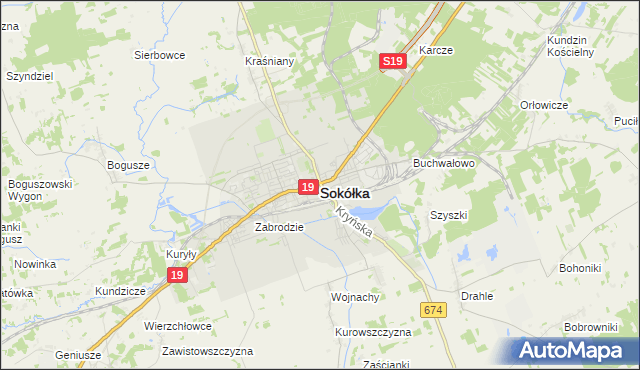 mapa Sokółka, Sokółka na mapie Targeo