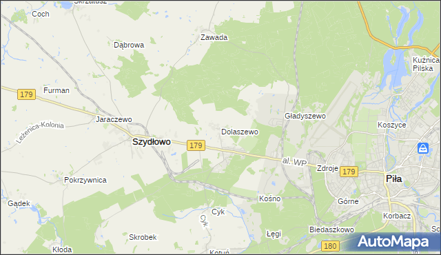 mapa Dolaszewo, Dolaszewo na mapie Targeo