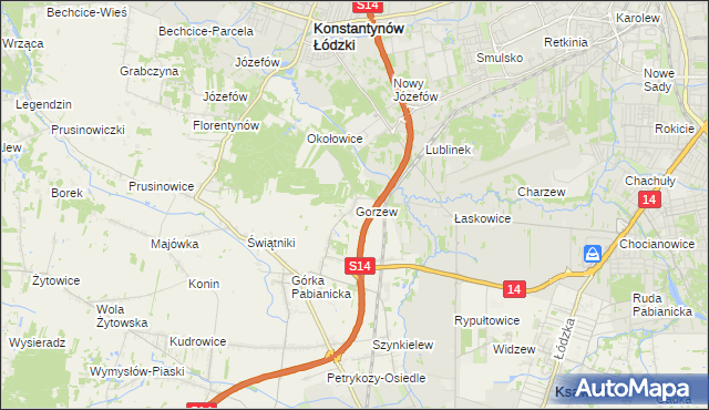 mapa Gorzew, Gorzew na mapie Targeo