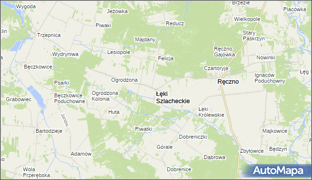 mapa Łęki Szlacheckie, Łęki Szlacheckie na mapie Targeo