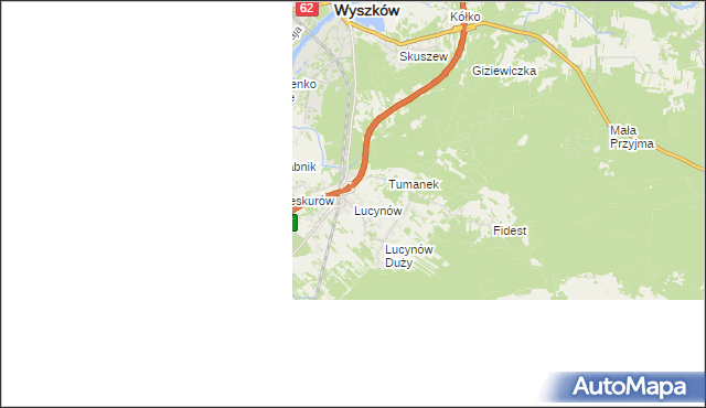 mapa Lucynów gmina Wyszków, Lucynów gmina Wyszków na mapie Targeo