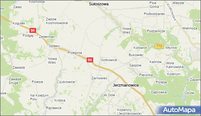 mapa Gotkowice, Gotkowice na mapie Targeo