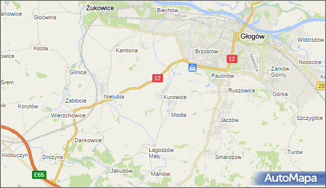 mapa Kurowice gmina Jerzmanowa, Kurowice gmina Jerzmanowa na mapie Targeo