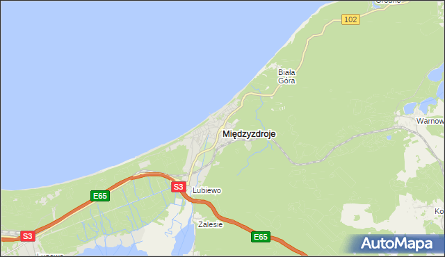 mapa Międzyzdroje, Międzyzdroje na mapie Targeo