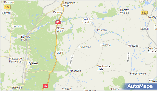 mapa Pułkowice, Pułkowice na mapie Targeo