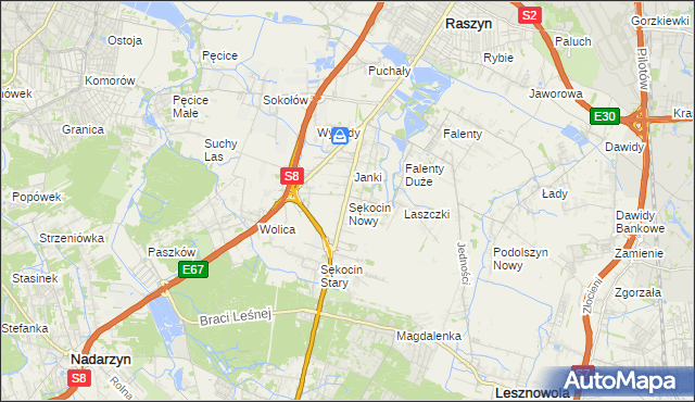 mapa Sękocin Nowy, Sękocin Nowy na mapie Targeo
