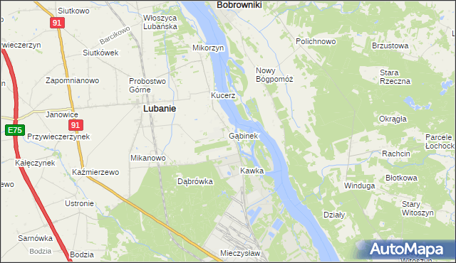 mapa Gąbinek, Gąbinek na mapie Targeo