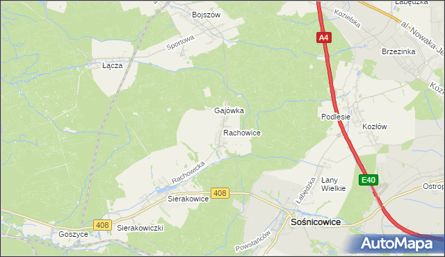 mapa Rachowice, Rachowice na mapie Targeo