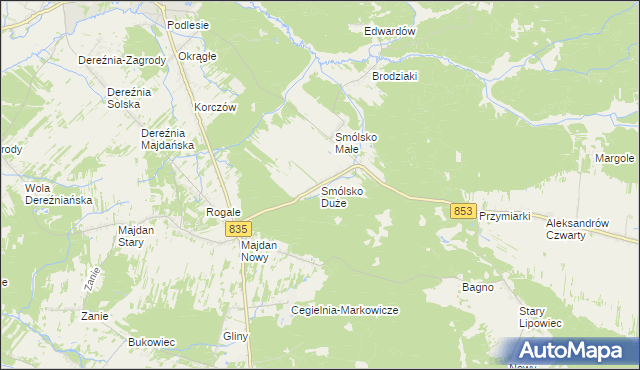 mapa Smólsko Duże, Smólsko Duże na mapie Targeo