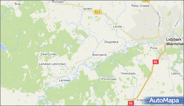 mapa Bobrownik, Bobrownik na mapie Targeo