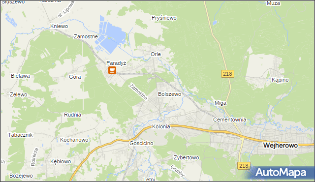 mapa Bolszewo, Bolszewo na mapie Targeo