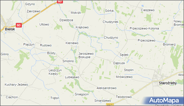 mapa Jaroszewo-Wieś, Jaroszewo-Wieś na mapie Targeo