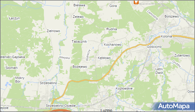 mapa Kębłowo gmina Luzino, Kębłowo gmina Luzino na mapie Targeo