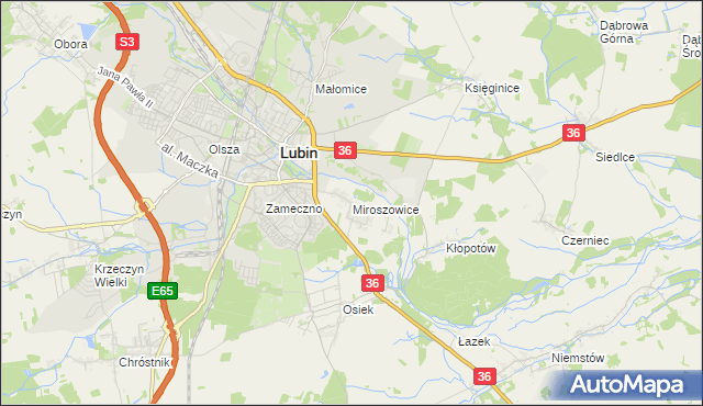 mapa Miroszowice, Miroszowice na mapie Targeo