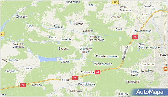 mapa Wierzchy Strzyżewskie, Wierzchy Strzyżewskie na mapie Targeo