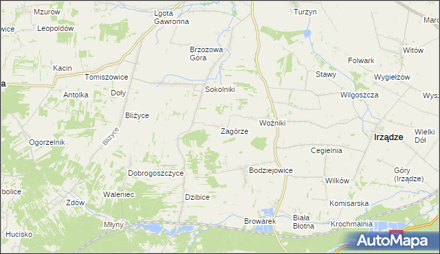mapa Zagórze gmina Niegowa, Zagórze gmina Niegowa na mapie Targeo