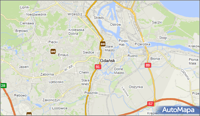 mapa Gdańska, Gdańsk na mapie Targeo