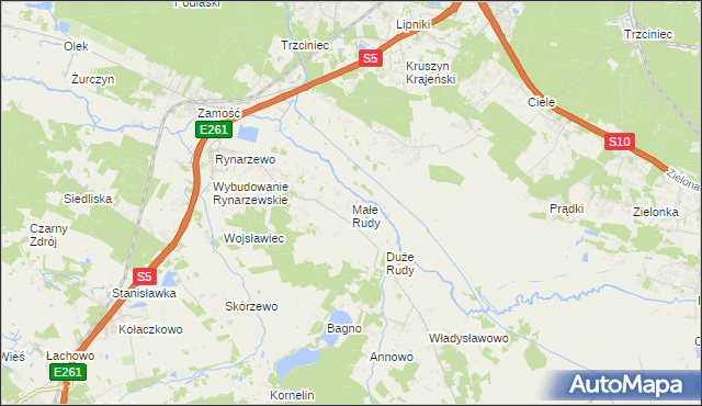 mapa Małe Rudy, Małe Rudy na mapie Targeo