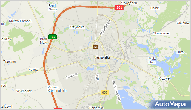 mapa Suwałk, Suwałki na mapie Targeo